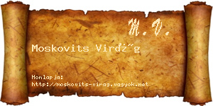 Moskovits Virág névjegykártya